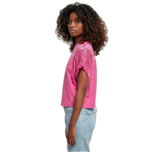 Urban Classics Oversized GT t-shirt i spets för kvinnor - lila - 5XL Lila XXXXXL
