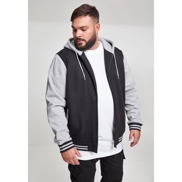 Sweatshirt - Urban Classic - 2-tone lynlås - Sort/Grå - Lange ærmer - Hættekrave svart grå S