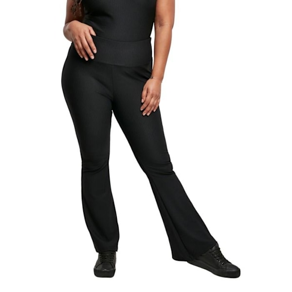 Legging - Urban Classics - Boot Rib - Hög midja - Utsvängd - Stora storlekar svart XXXXXL