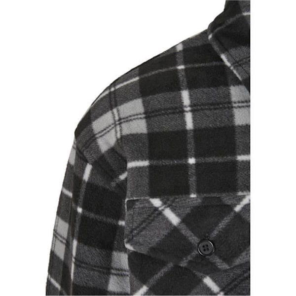 Veste - Urban Classics - Plaid Teddy - 5XL - Sort/Hvid - Sherpa-foring