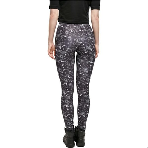 Leggings dam - Urban Classics - Tech Mesh AOP - Mönstrad design - Meshinsatser - Stretchkomfort svart XXXXL