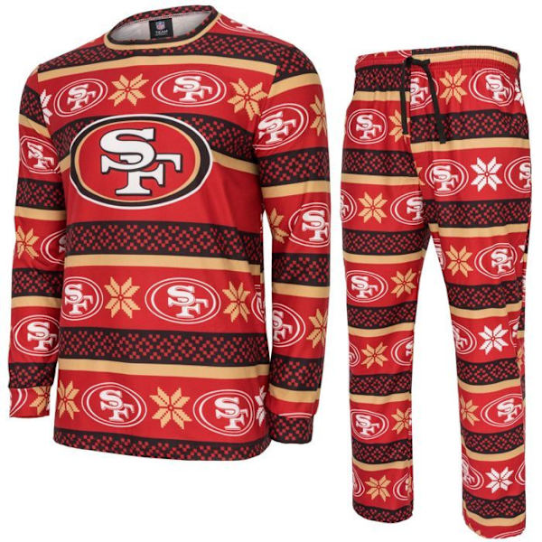 NFL-hold Vinter JULE Pyjamas Sæt skjorte og bukser San Francisco 49ers XL