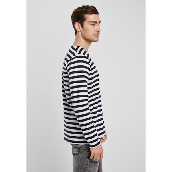 Urban Classics Regular Stripe -suuri koko takki vit svart XXXL