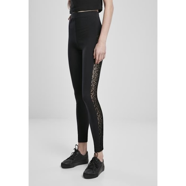 Legging dame - Urban Classics - Flock Lace Stripe - Sort - Voksen sort XS