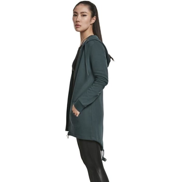 Urban Classics Damer - SWEAT PARKA Lang Lynlås Hættejakke flaskgrön XS
