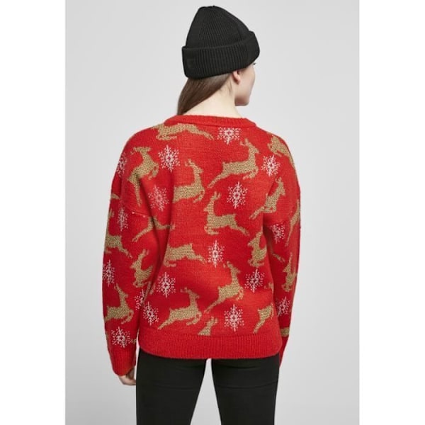 Sweatshirt Dame - Urban Classics - Jul - Oversized - Rød/Guld - Lange Ærmer Rött/guld XS