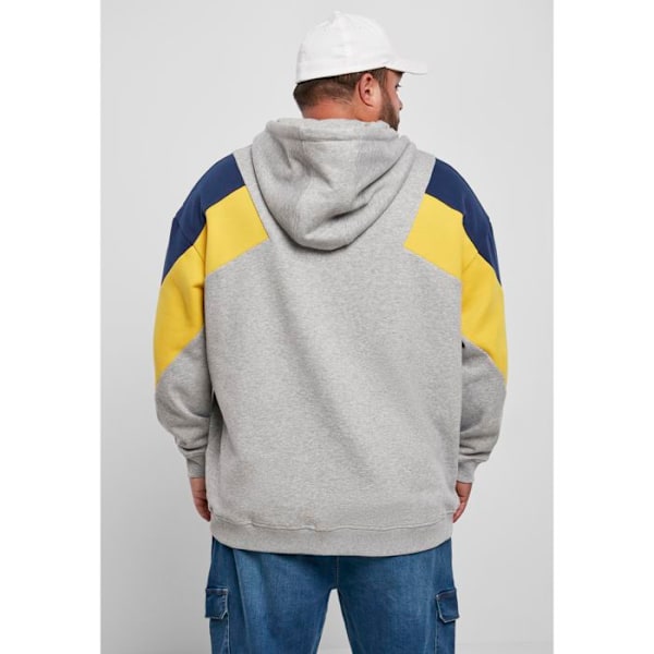 Oversize 3-tone hættetrøje fra Urban Classics (store størrelser) grå/ljusbrun/mörkblå XXXL