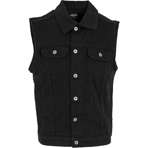 Jeanjakke - URBAN CLASSICS - Ærmeløs vest - Blå farve - Unisex - 100% bomuld svart M