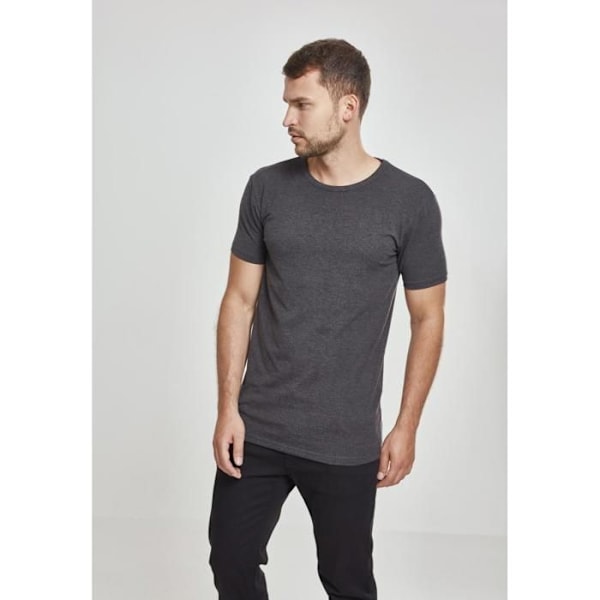 T-shirt - Urban Classic - Fitted Stretch Tee - Grå - Korta ärmar - Tight fit mörkbrun M
