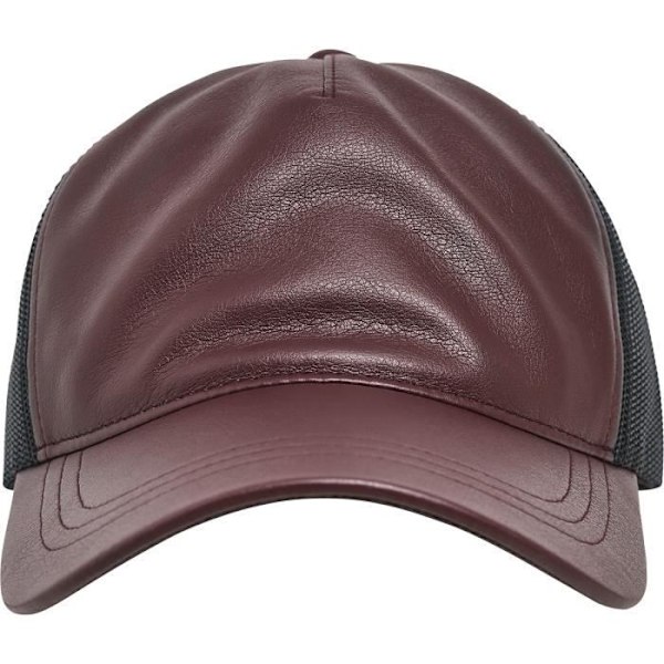 Flexfit Trucker Cap i læder - Bourgogne/sort vin/bourgogne