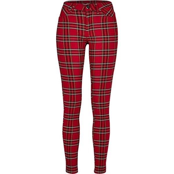 Naisten suuret koot - Urban Classic - Skinny - Punamusta ruudullinen - Normaalikoko - Aikuiset röd svart 33