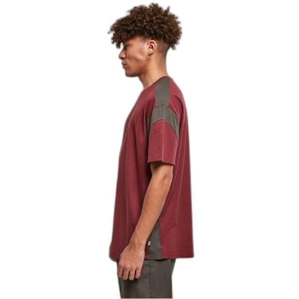Urban Classics Active T-shirt - vinröd/svart - S Vinröd/svart S