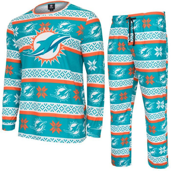 NFL-hold Vinter JULE Pyjamas Sæt skjorte og bukser Miami Dolphins jag