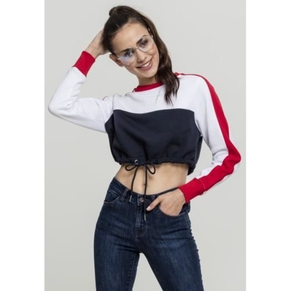 Hiki - BLOCK - Retro Tricolore - Tummansininen - Pitkät Hihat - Pyöreä Kaulus marinblå XL