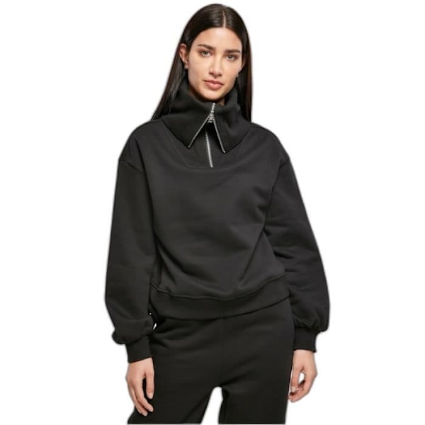 Urban Classics Ylipitkä korkeakauluksinen neule naisille - musta - XL Svart jag