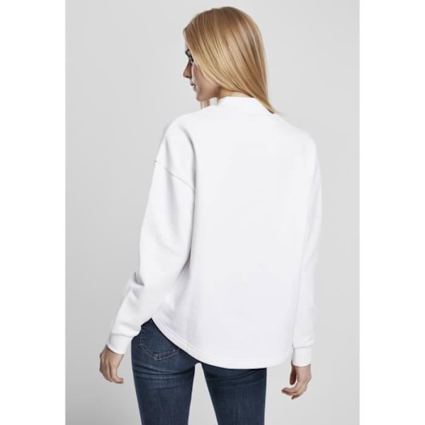 Sweatshirt Dam - Urban Classics - Oversized Hög Krage - Stora Storlekar - Långa Ärmar - Vit Vit XXL