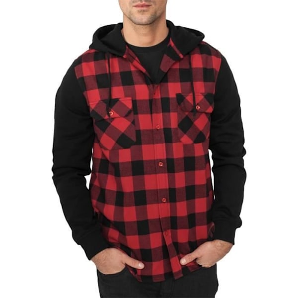 Urban Classics - HUPPARI Flanell Paita punainen - S - jag