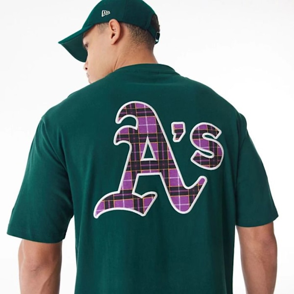T-paita - New Era - Oakland Athletics - Tartan-täyttö - Vihreä - Lyhythihainen - Unisex dkgdam XL
