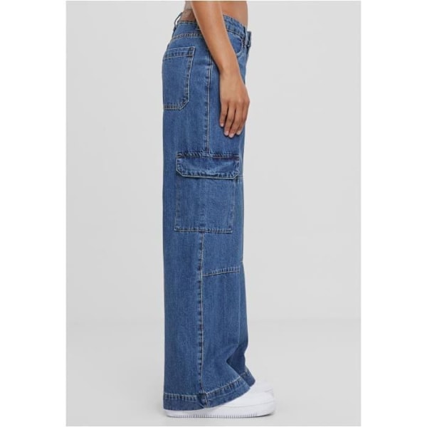 Naisten cargo-farkut - Urban Classics - Cargo - Sininen - Normaali koko - Kestävä denim Blå 30