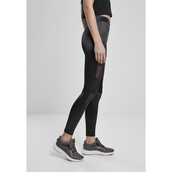 Naisten leggingit - Urban Classics - Kiiltävä Tech Mesh - Musta - Kuntoilu - Vedenpitävä sort M