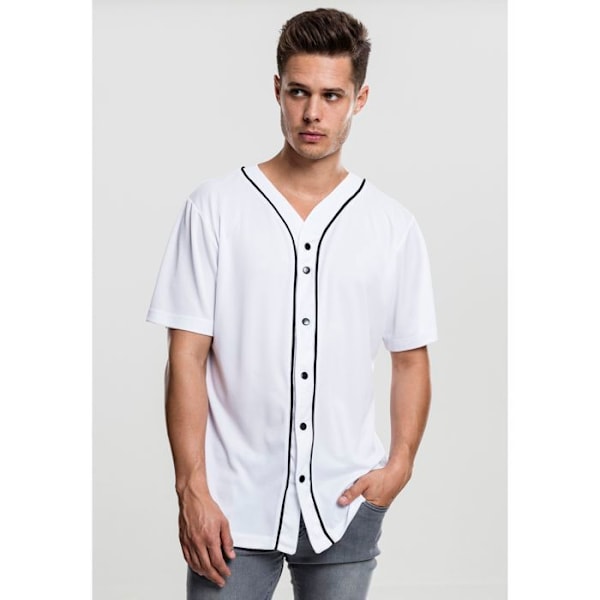 Skjorte - Urban Classics - MESH BASEBALL - Hvid - Korte ærmer - 100% polyester Vit XXL