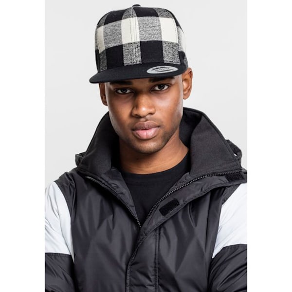Snapback Kasket - Flexfit - Grå Sort Check - One Size - Urban - Efterår/Vinter sort/flerfarvet