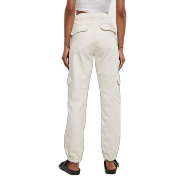 Cargo byxor för kvinnor - Urban Classics - Ekologisk stretch denim - Off-white - Storlek 31 - Andningsbar Äggskal 31