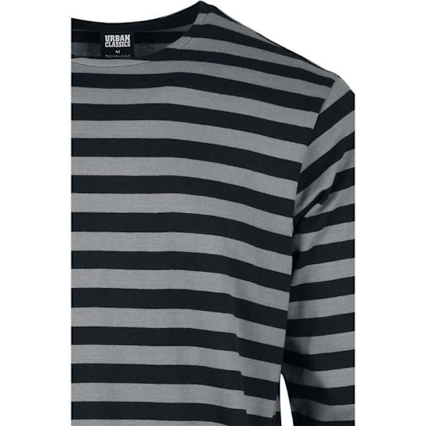 T-shirt med lange ærmer, stribet mand Urban Classics - Grå/sort - Standard pasform Mörkgrå M