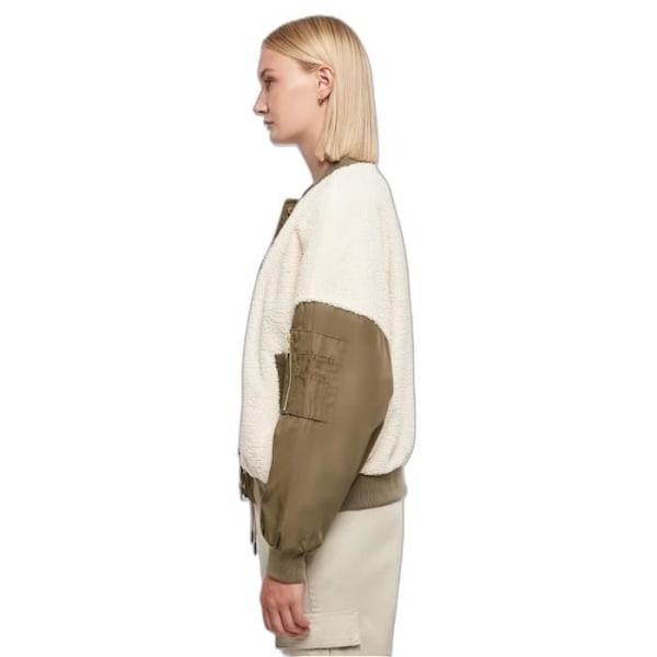 Blouson sherpa oversized kvinde Urban Classics GT - hvid/mørkegrøn - 2XL Vit/mörkgrön XXL