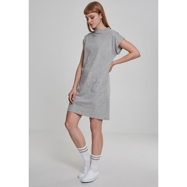 Kjole til kvinder - Urban Classic - Dameturtleneck - Grå - Komfortabel - Omslåede ærmer grå S