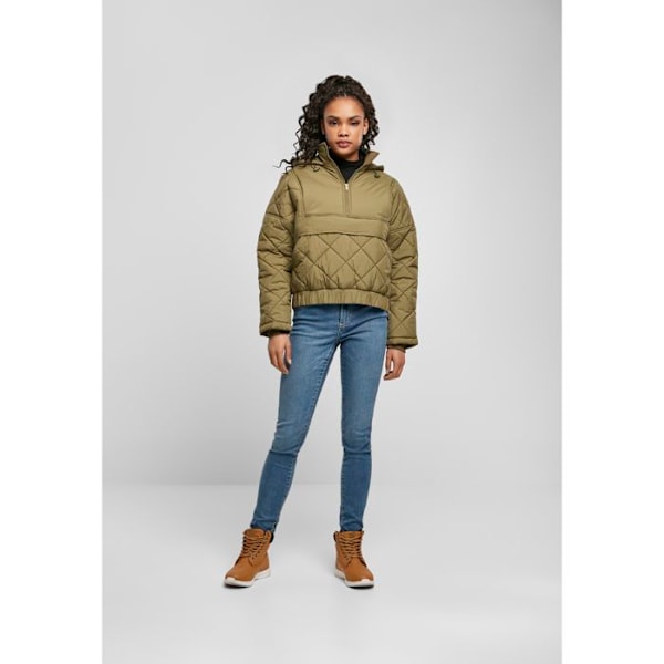 Doudoune dam - Urban Classics - Oversized - Vadderad - Justerbar huva - Praktiska fickor olivgrön S