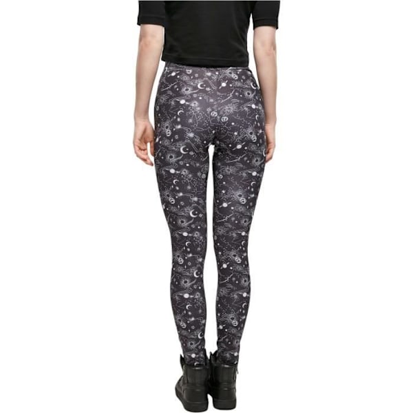 Urban Classics Tech Mesh AOP leggings för damer - svarta - M Svart XS