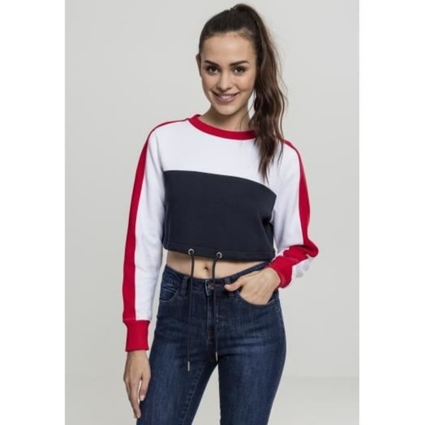 Hiki - BLOCK - Retro Tricolore - Tummansininen - Pitkät Hihat - Pyöreä Kaulus marinblå XL