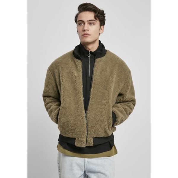 Veste Urban Classics boxy sherpa - olivengrøn Olivgrön M