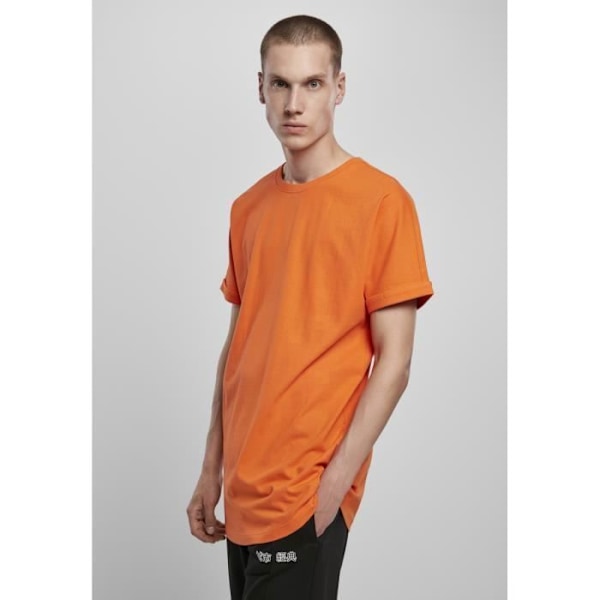 T-shirt - Urban Classics - Turnup Tee Long - Orange - 3XL - 100% bomull Orange XXXXXL