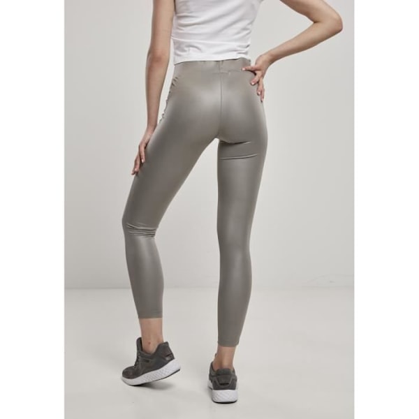 Urban Classics leggings i konstläder för kvinnor - mörkgrå - XL Mörkgrå M