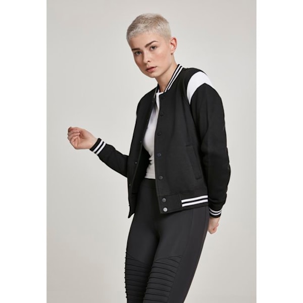 Teddy-takki - Urban Classic - inet college - Musta/Valkoinen - Nainen - Moderni yliopistotyyli sort hvid L