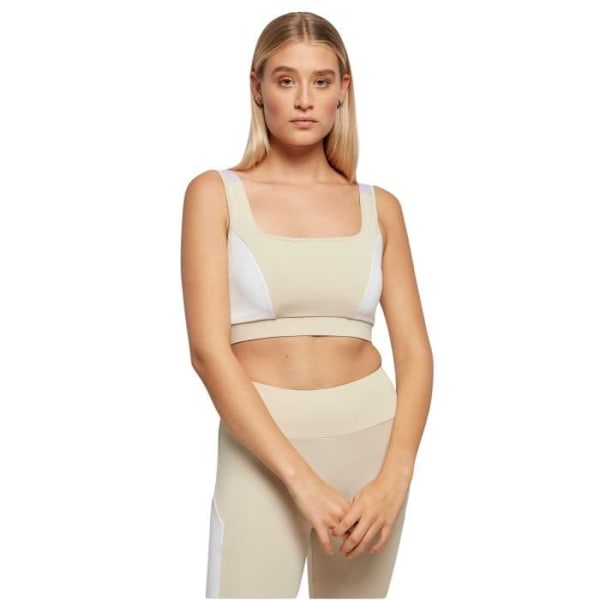 Brassière til kvinder Urban Classics Color Block - beige/hvid - M Beige/hvid M