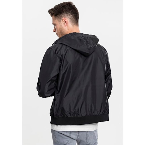 Vindjakke - Urban Classic - Sort - Unisex - Let foring - Foret hætte svart M