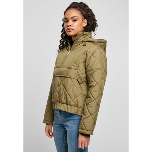 Doudoune dam - Urban Classics - Oversized - Vadderad - Justerbar huva - Praktiska fickor olivgrön S