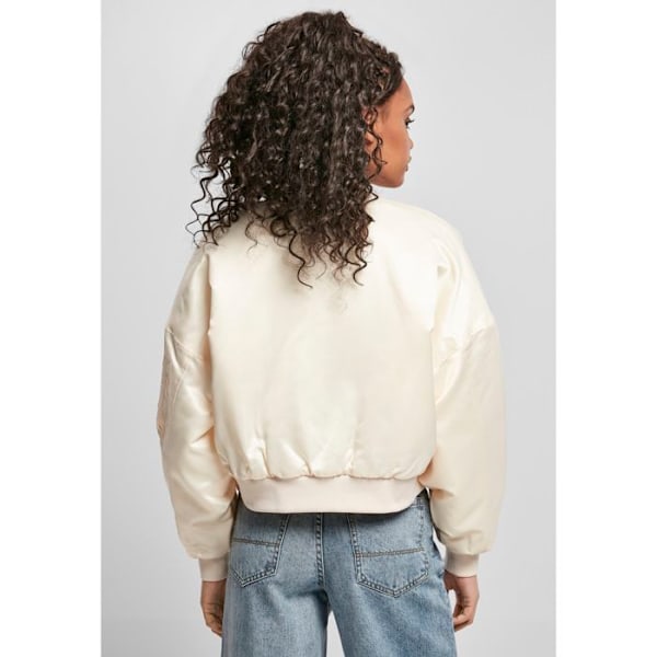 Bomber-nainen - Urban Classics - Ylisuuri satiini - Suuret koot - Tyynypinnoitus - Taffetal lining Vit XXL