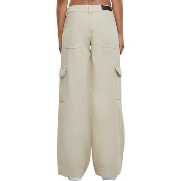 Urban Classics Naisten - Matala vyötärö Cargo Denim Farkut Beige 36