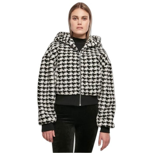 Oversized fleecejakke til kvinder Urban Classics AOP - sort - L Svart jag