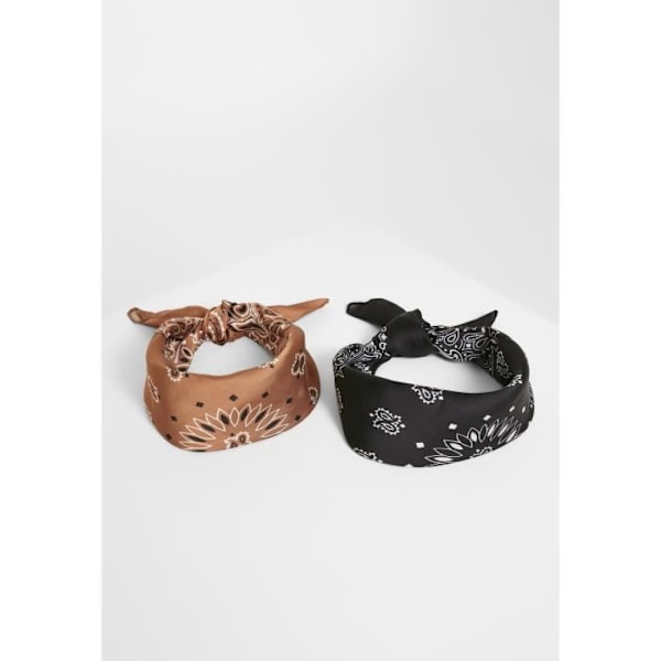 Bandanas med masker - Urban Classics - Satin - 2 stycken - Svart/Brun - Vuxen svart/brun