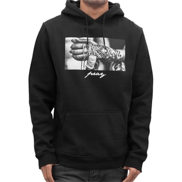Hoodie - Mister Tee - Pray 2.0 - Svart - 70% bomull - Långa ärmar Svart XXXXXL