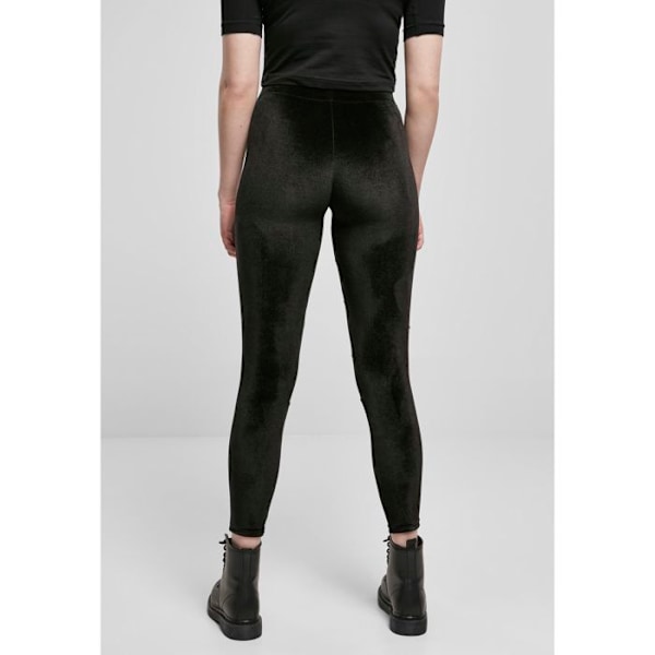 Damleggings - Urban Classics - Velvet Tech Mesh - Stretchvelour - Transparent nät - Elastisk passform svart M