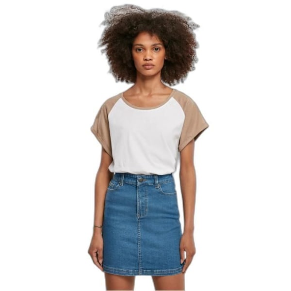 Urban Classics Contrast Raglan GT T-shirt dam - vit - XXL Vit XXXXXL