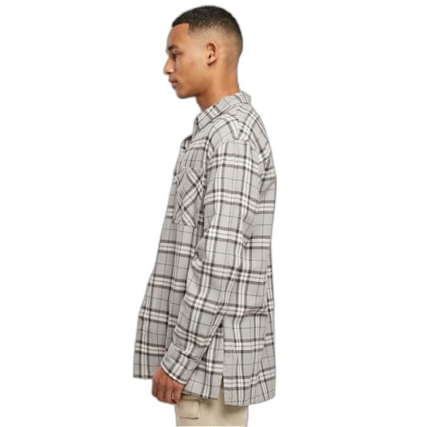 Chemise Urban Classics Lang Oversized Grå Tjek - grå/sort - M
