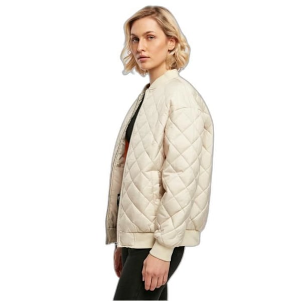 Varmforet bomberjakke til kvinder Urban Classics Oversized Diamond GT - hvid - 4XL Vit XXXXL