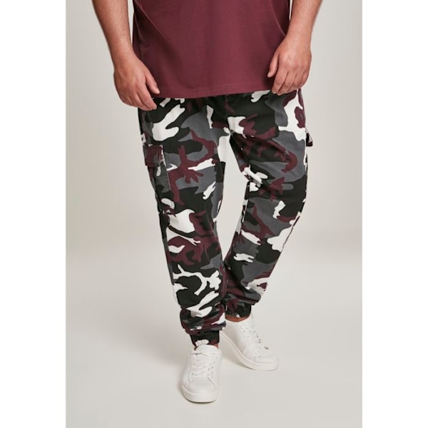 Cargo joggingbukser - URBAN CLASSICS - Camo - Bordeaux camouflage - Standard størrelse - Herre vinrött kamouflage 38